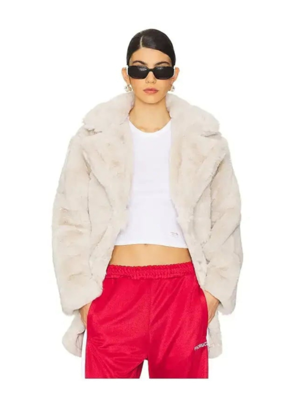 NWT Steve Madden Beige Faux Fur Snow Coat